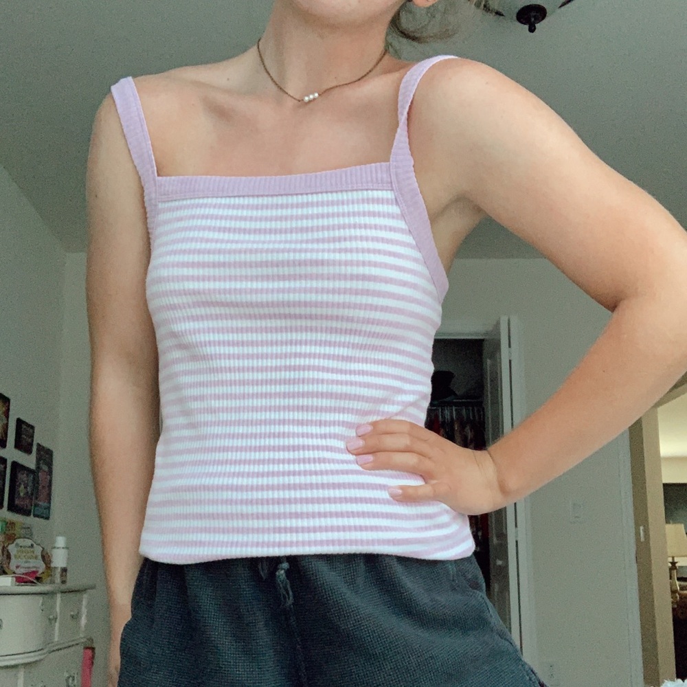 Purple and whit tank